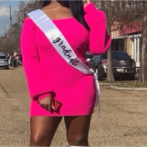 Hot Pink Sweater Dress. - Picture 2 of 3